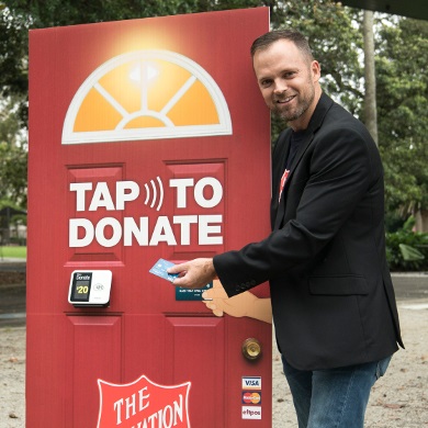 The Tap To Donate Door used since the Red Shield Appeal 2017 campaign.